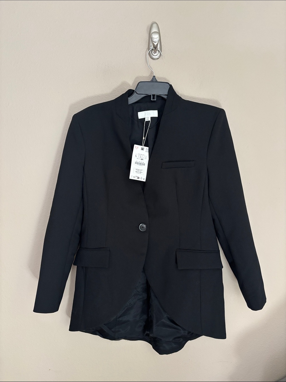 Women's Black Tailored Single-Button Blazer